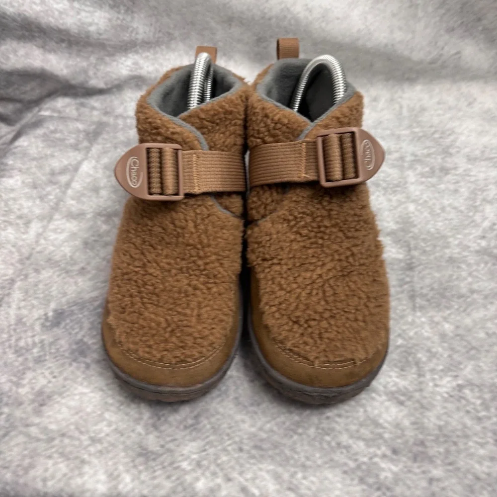 CHACO Ramble Fluff Boot Bootie Brown Sherpa Youth Boys 4‎ Fuzzy Warm